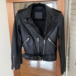 All Saints Balfern Biker Jacket size 0 black